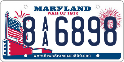 MD license plate 8AA6898