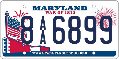 MD license plate 8AA6899