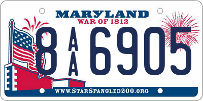 MD license plate 8AA6905