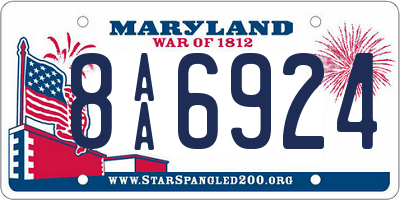 MD license plate 8AA6924