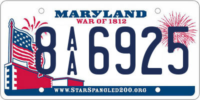 MD license plate 8AA6925