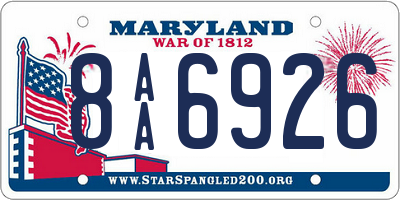 MD license plate 8AA6926