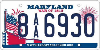 MD license plate 8AA6930