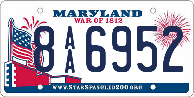 MD license plate 8AA6952