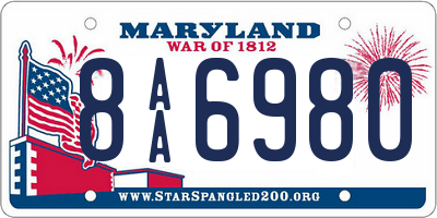 MD license plate 8AA6980