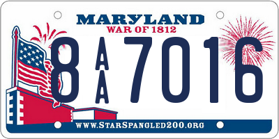MD license plate 8AA7016