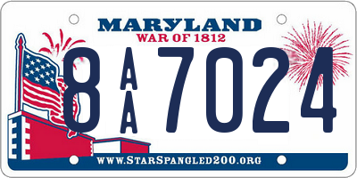 MD license plate 8AA7024