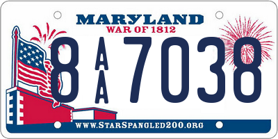 MD license plate 8AA7038