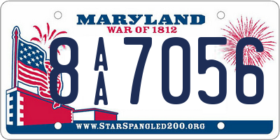 MD license plate 8AA7056