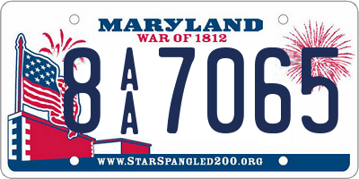 MD license plate 8AA7065