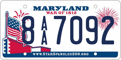 MD license plate 8AA7092