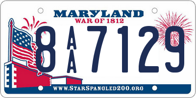 MD license plate 8AA7129