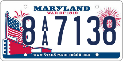 MD license plate 8AA7138