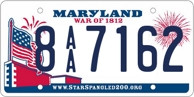 MD license plate 8AA7162
