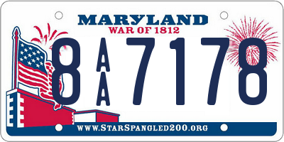 MD license plate 8AA7178