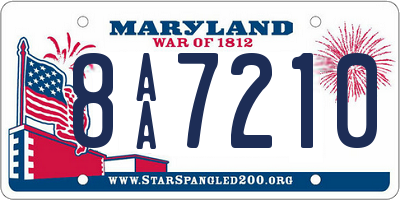 MD license plate 8AA7210