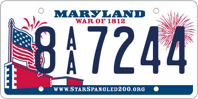 MD license plate 8AA7244