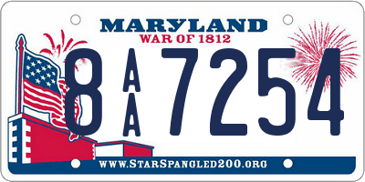 MD license plate 8AA7254