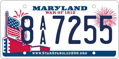 MD license plate 8AA7255