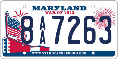 MD license plate 8AA7263