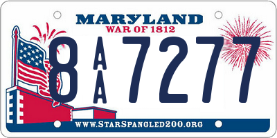 MD license plate 8AA7277