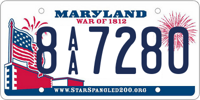 MD license plate 8AA7280