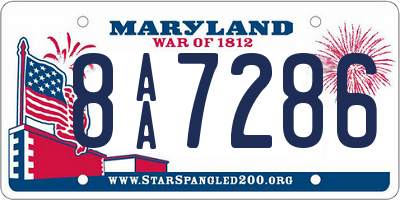 MD license plate 8AA7286