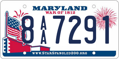 MD license plate 8AA7291
