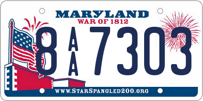 MD license plate 8AA7303