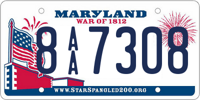 MD license plate 8AA7308
