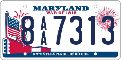 MD license plate 8AA7313