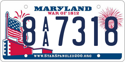 MD license plate 8AA7318