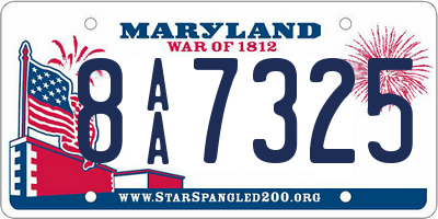 MD license plate 8AA7325