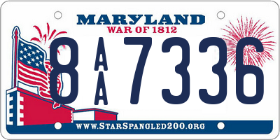 MD license plate 8AA7336