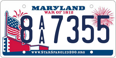 MD license plate 8AA7355