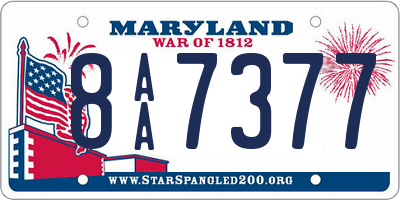 MD license plate 8AA7377