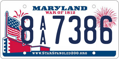 MD license plate 8AA7386