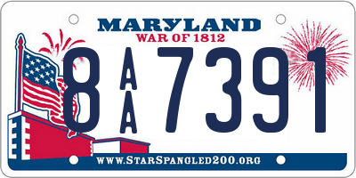 MD license plate 8AA7391