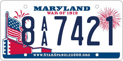 MD license plate 8AA7421