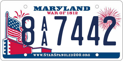 MD license plate 8AA7442