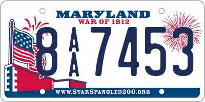 MD license plate 8AA7453