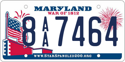 MD license plate 8AA7464
