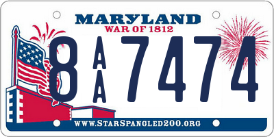 MD license plate 8AA7474