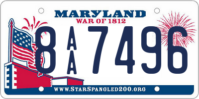 MD license plate 8AA7496