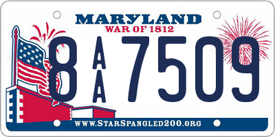 MD license plate 8AA7509