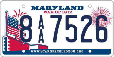 MD license plate 8AA7526