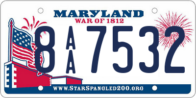 MD license plate 8AA7532