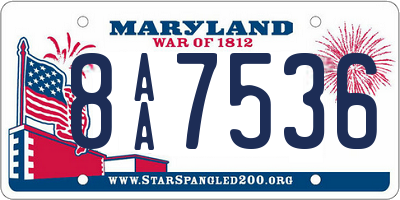 MD license plate 8AA7536