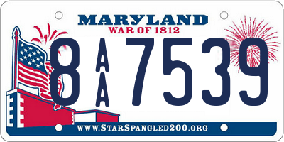 MD license plate 8AA7539