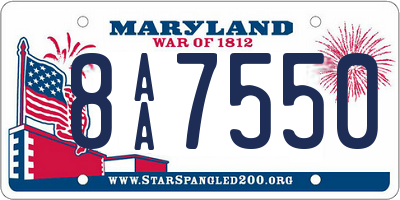 MD license plate 8AA7550